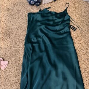 Express One Shoulder Teal Dress